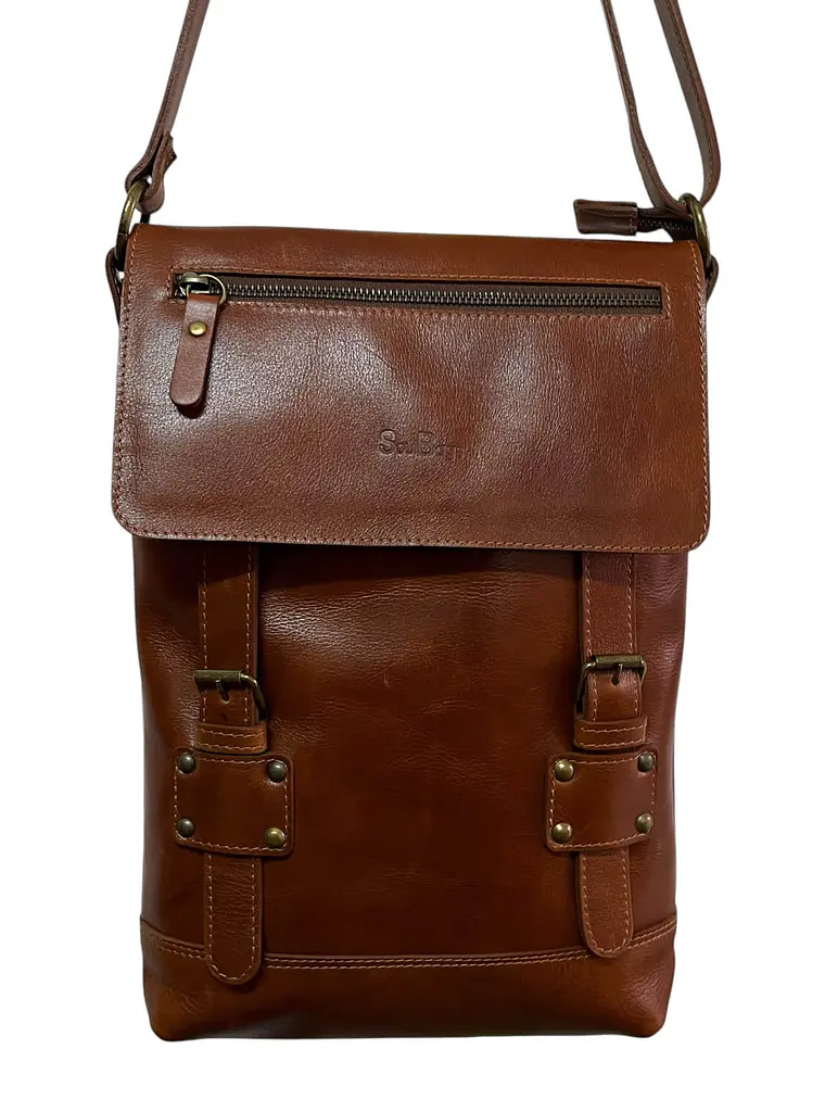 Morral de Cuero LUCIA curry 1