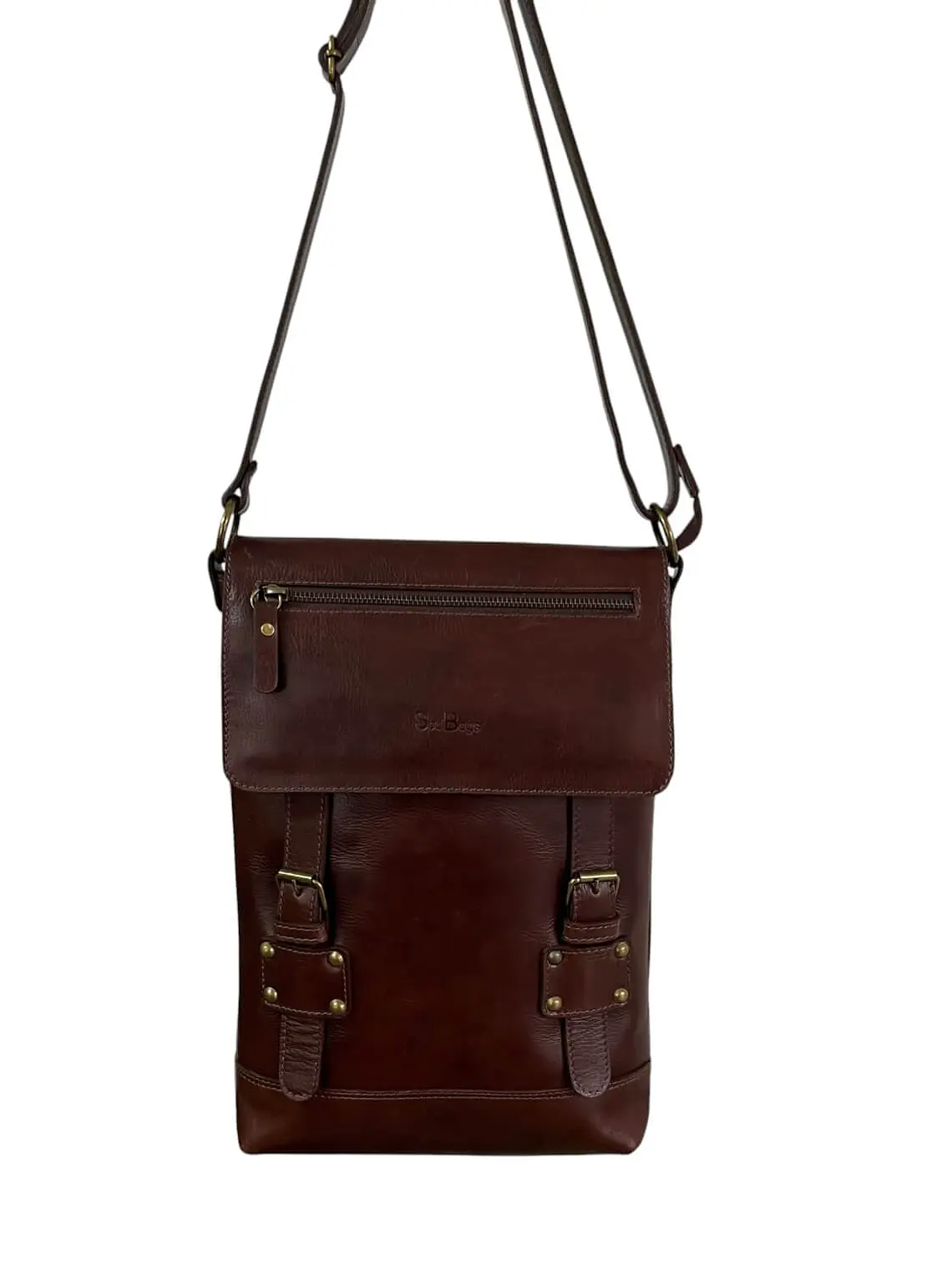 Morral de Cuero LUCIA castagno 1