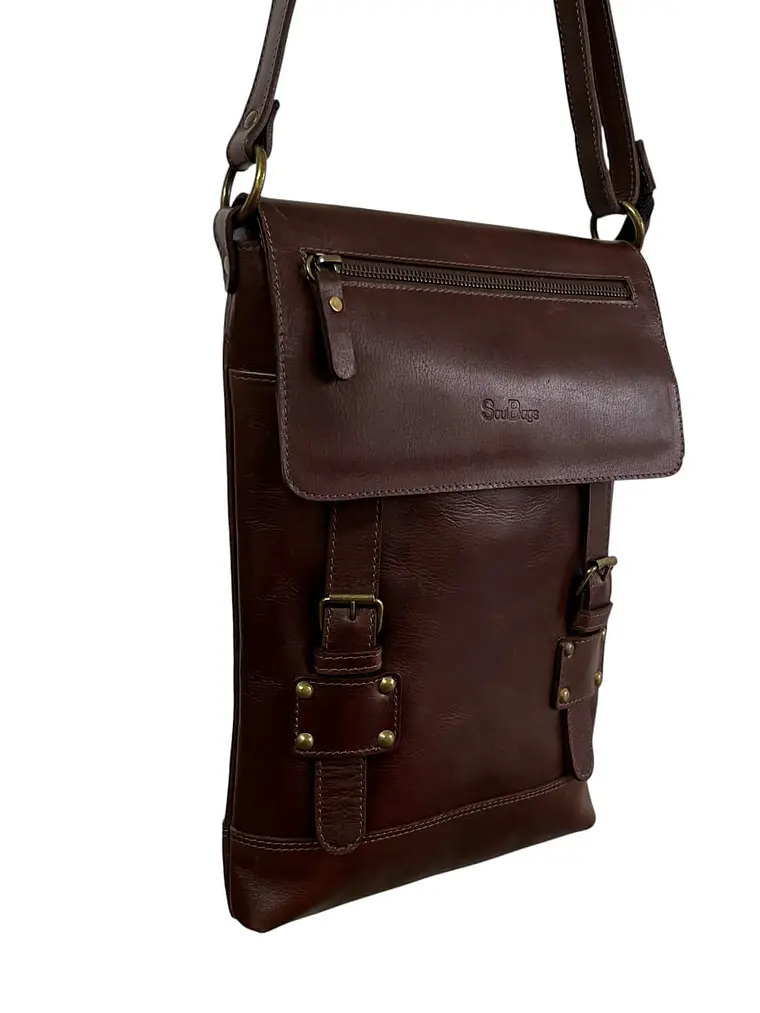 Morral de Cuero LUCIA castagno 3