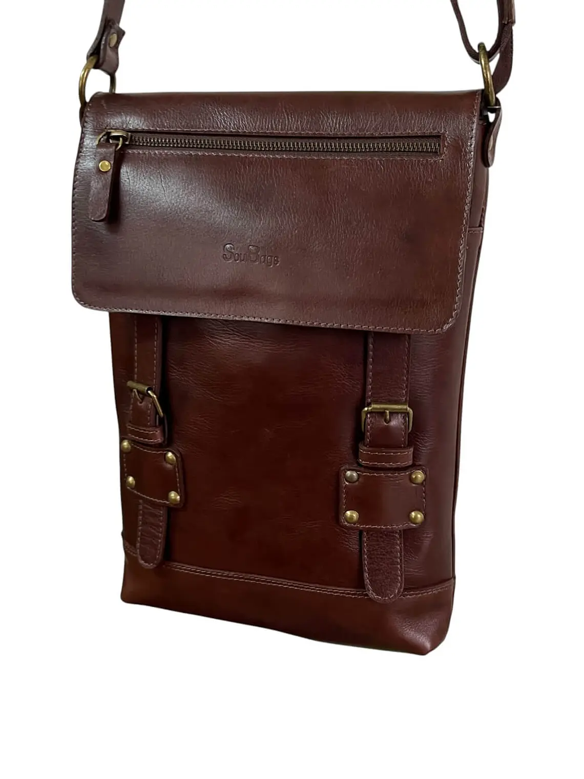 Morral de Cuero LUCIA castagno 4