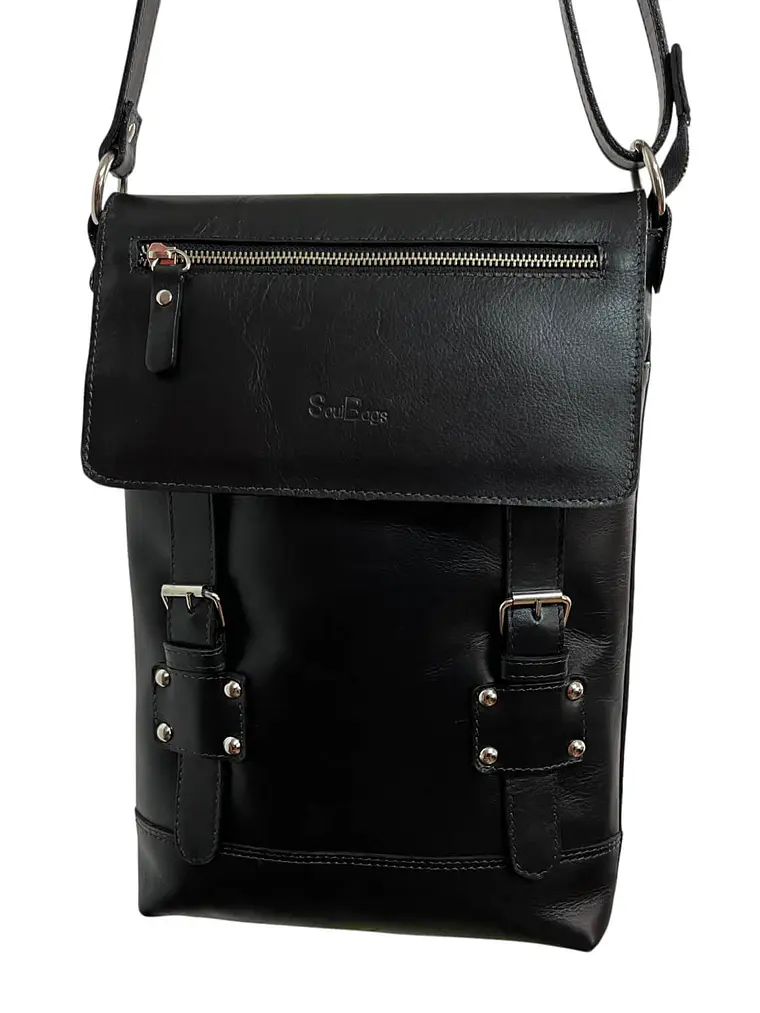 Morral de Cuero LUCIA negro 1