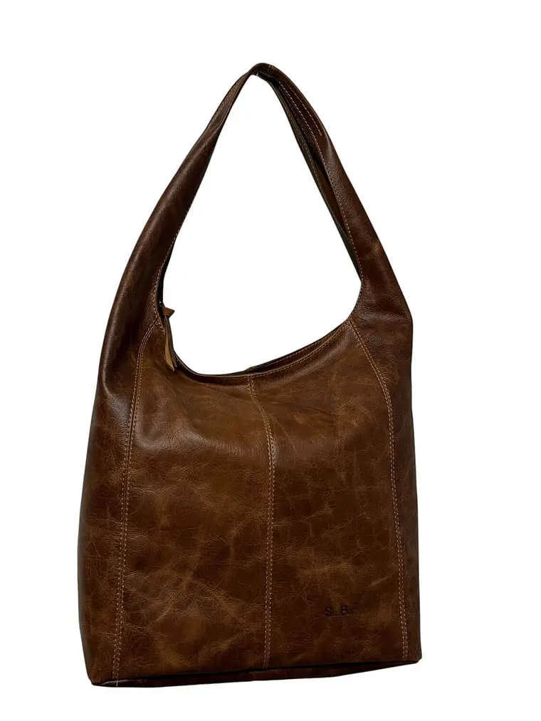 Cartera de Cuero IRMA almendra 1