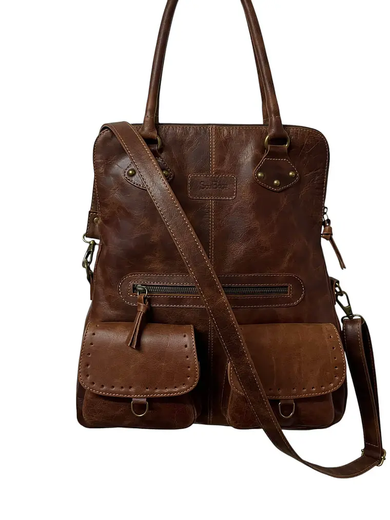 Cartera de Cuero HAYDEE almendra 1