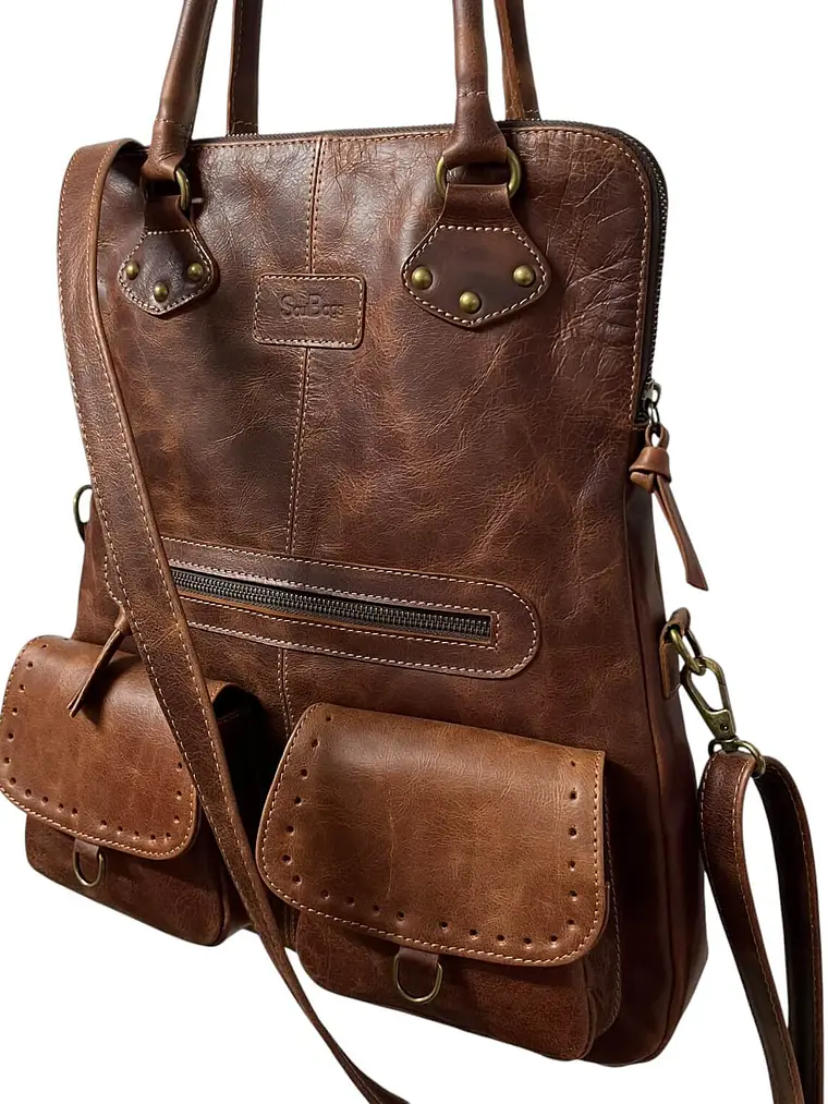 Cartera de Cuero HAYDEE almendra 3