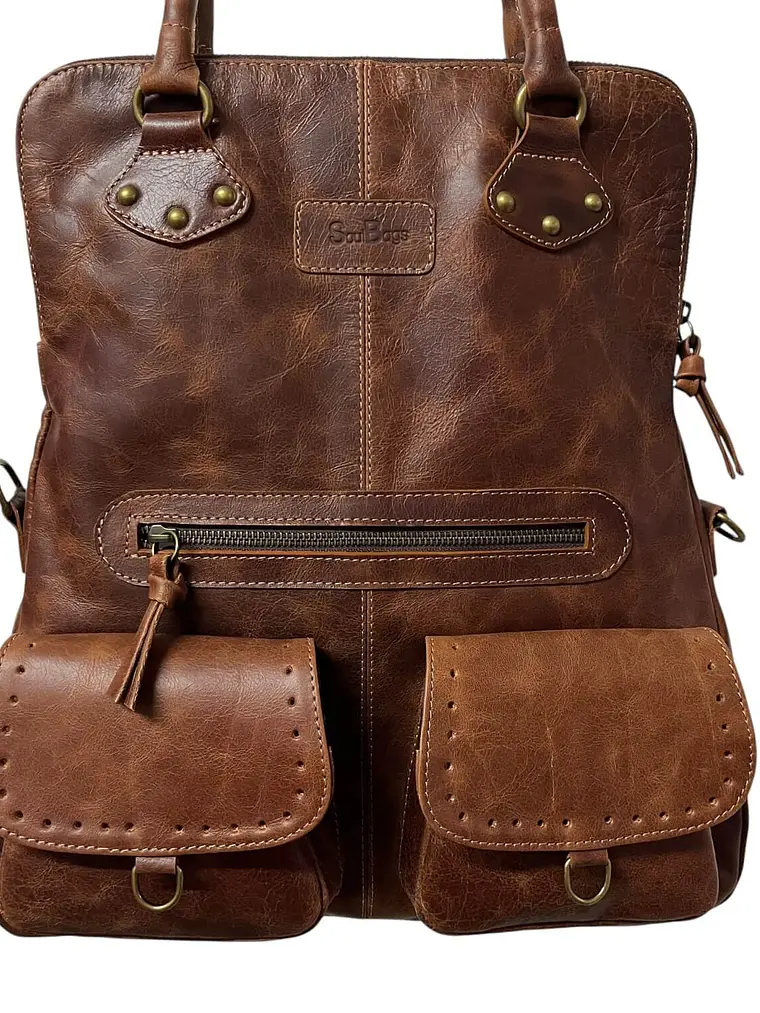 Cartera de Cuero HAYDEE almendra 6