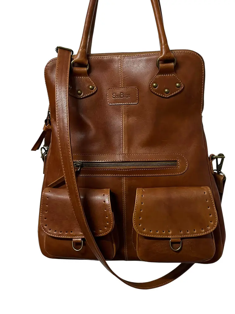 Cartera de Cuero HAYDEE almendra 9