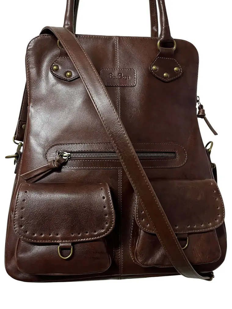 Cartera de Cuero HAYDEE castaño 2