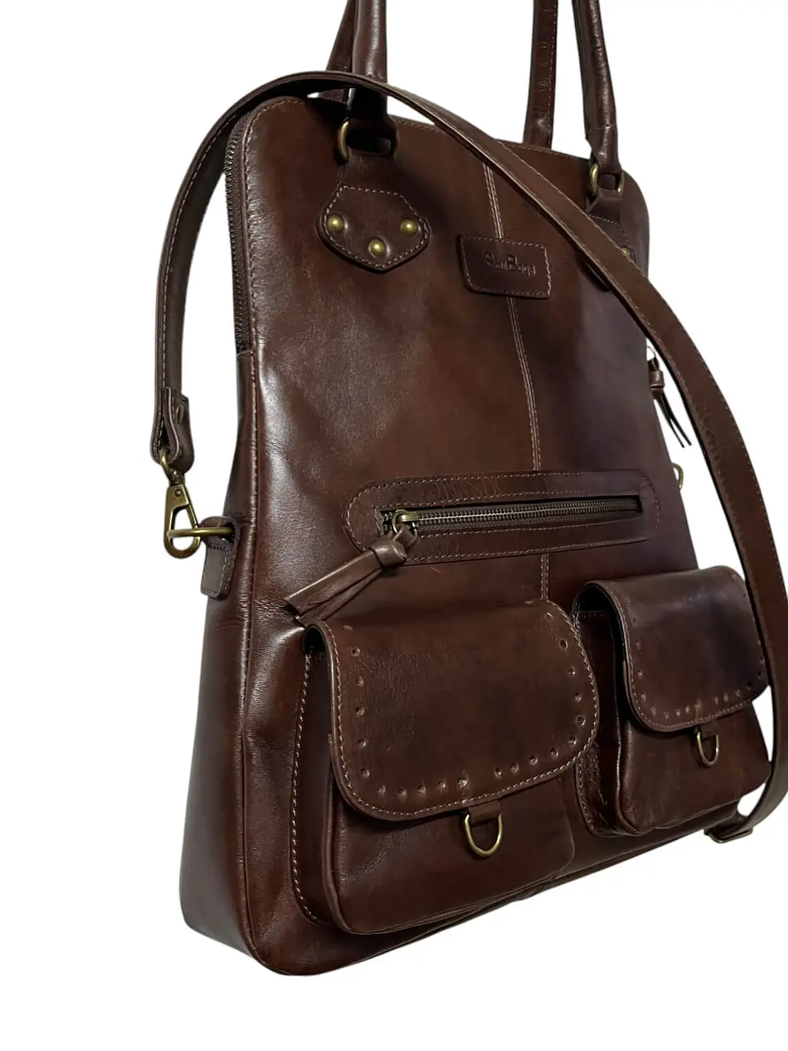 Cartera de Cuero HAYDEE castaño 3