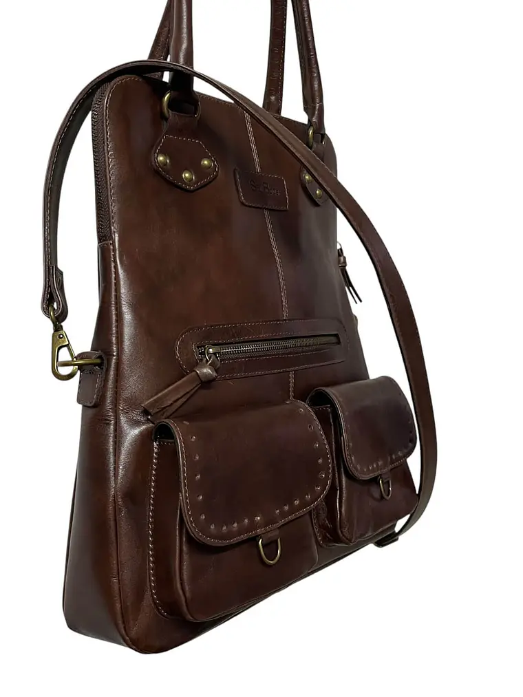 Cartera de Cuero HAYDEE castaño 5