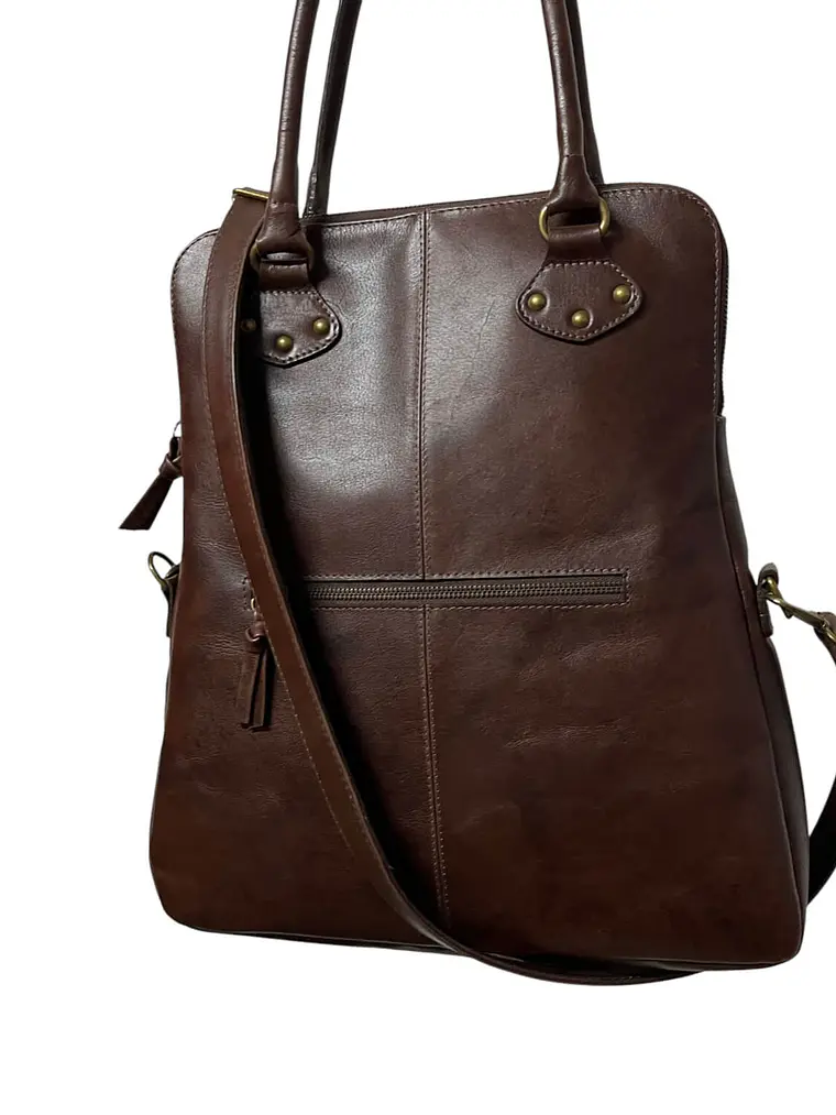 Cartera de Cuero HAYDEE castaño 6