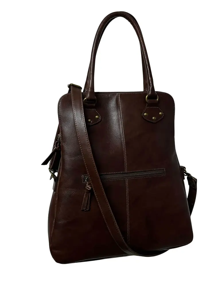 Cartera de Cuero HAYDEE castaño 7