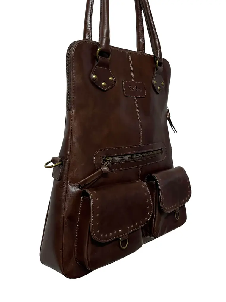 Cartera de Cuero HAYDEE castaño 8