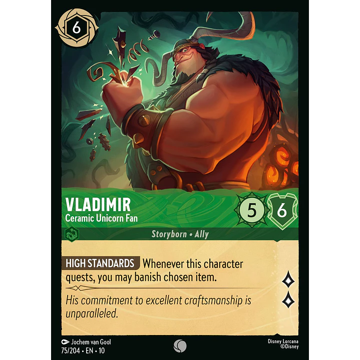 075/204 Vladimir - Ceramic Unicorn Fan 1