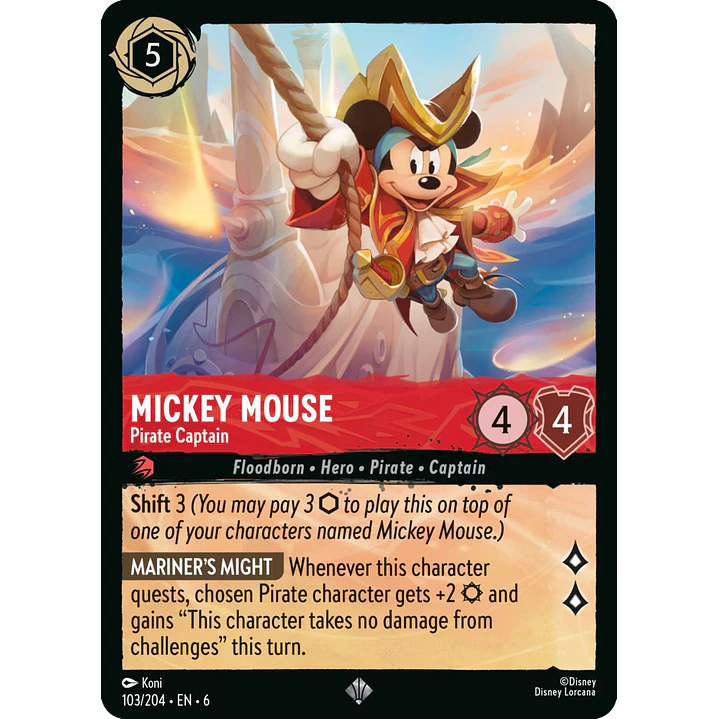 103/204 Mickey Mouse - Pirate Captain 1