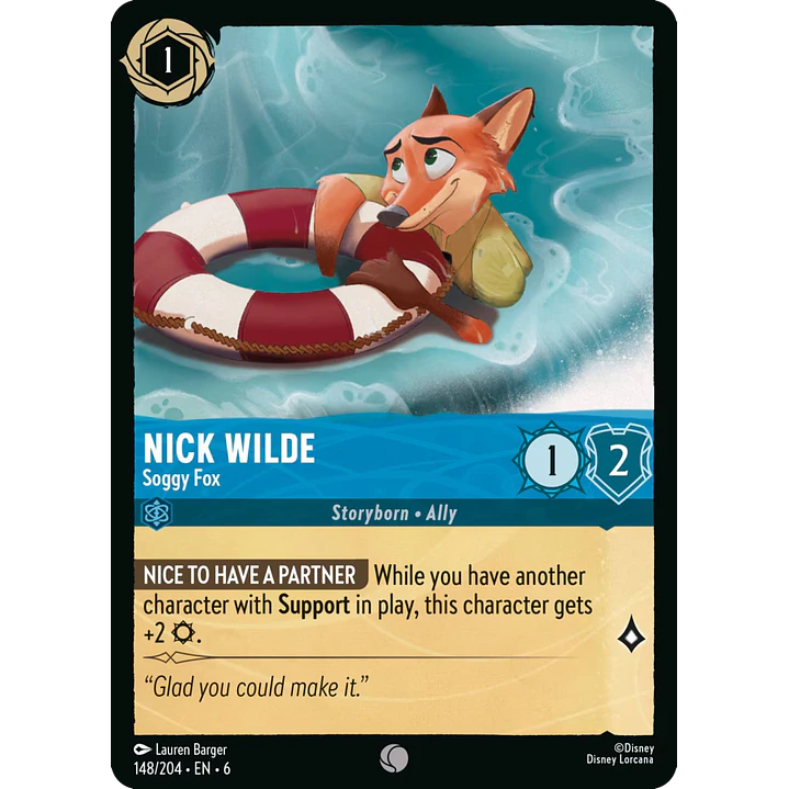 148/204 Nick Wilde - Soggy Fox 1