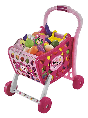 Carrito De Supermercado Minnie Mouse Rosa Accesorios Juguete