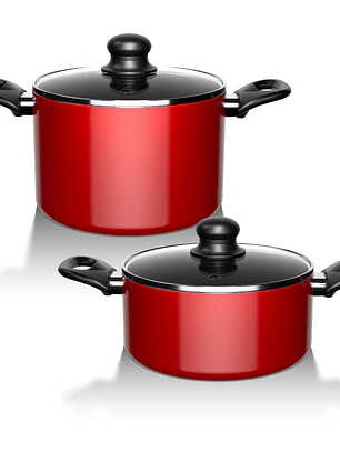 Batería de Cocina 15 Piezas Omni Red Aluminio Antiadherente