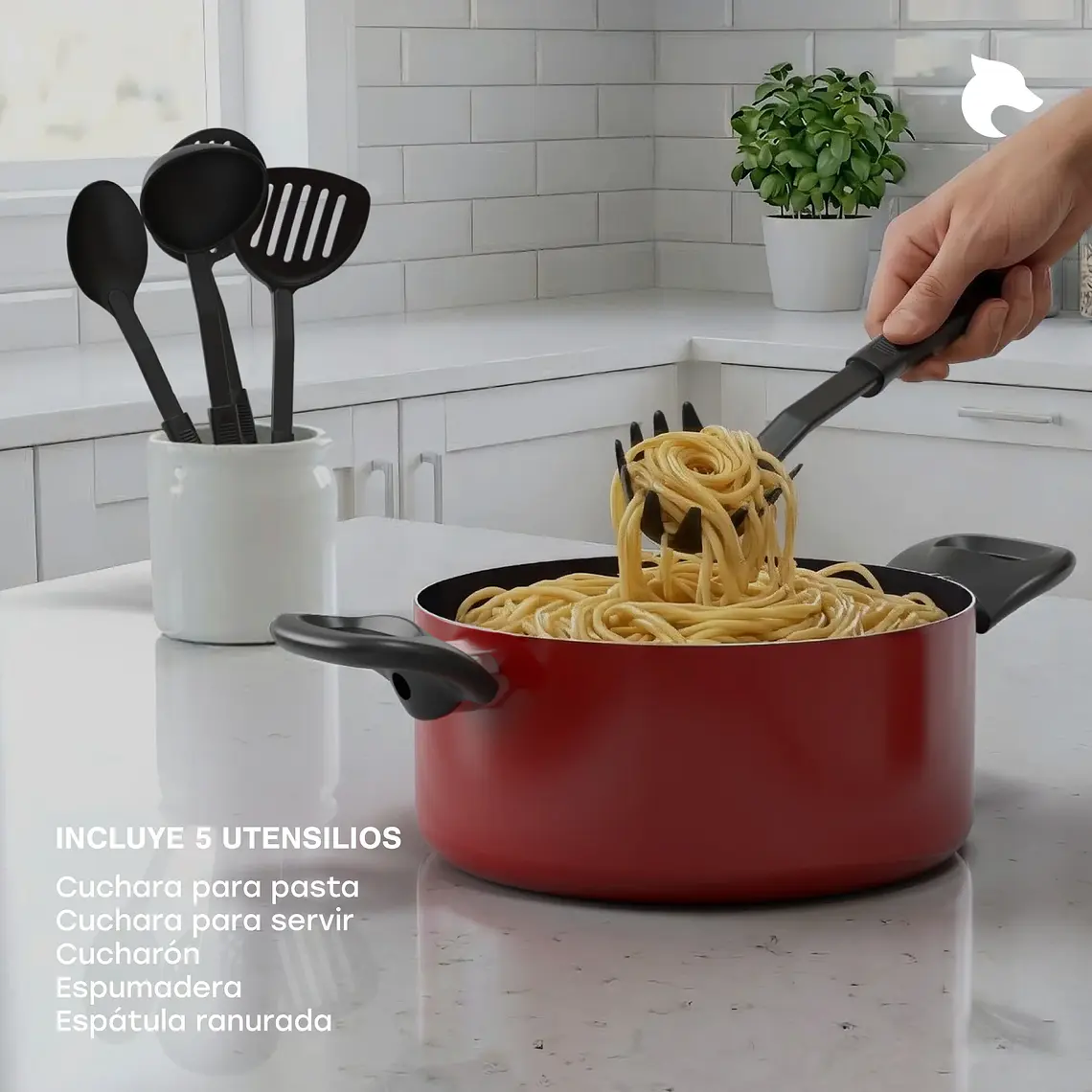 Batería de Cocina 15 Piezas Omni Red Aluminio Antiadherente 8