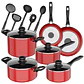 Batería de Cocina 15 Piezas Omni Red Aluminio Antiadherente - Miniatura 1