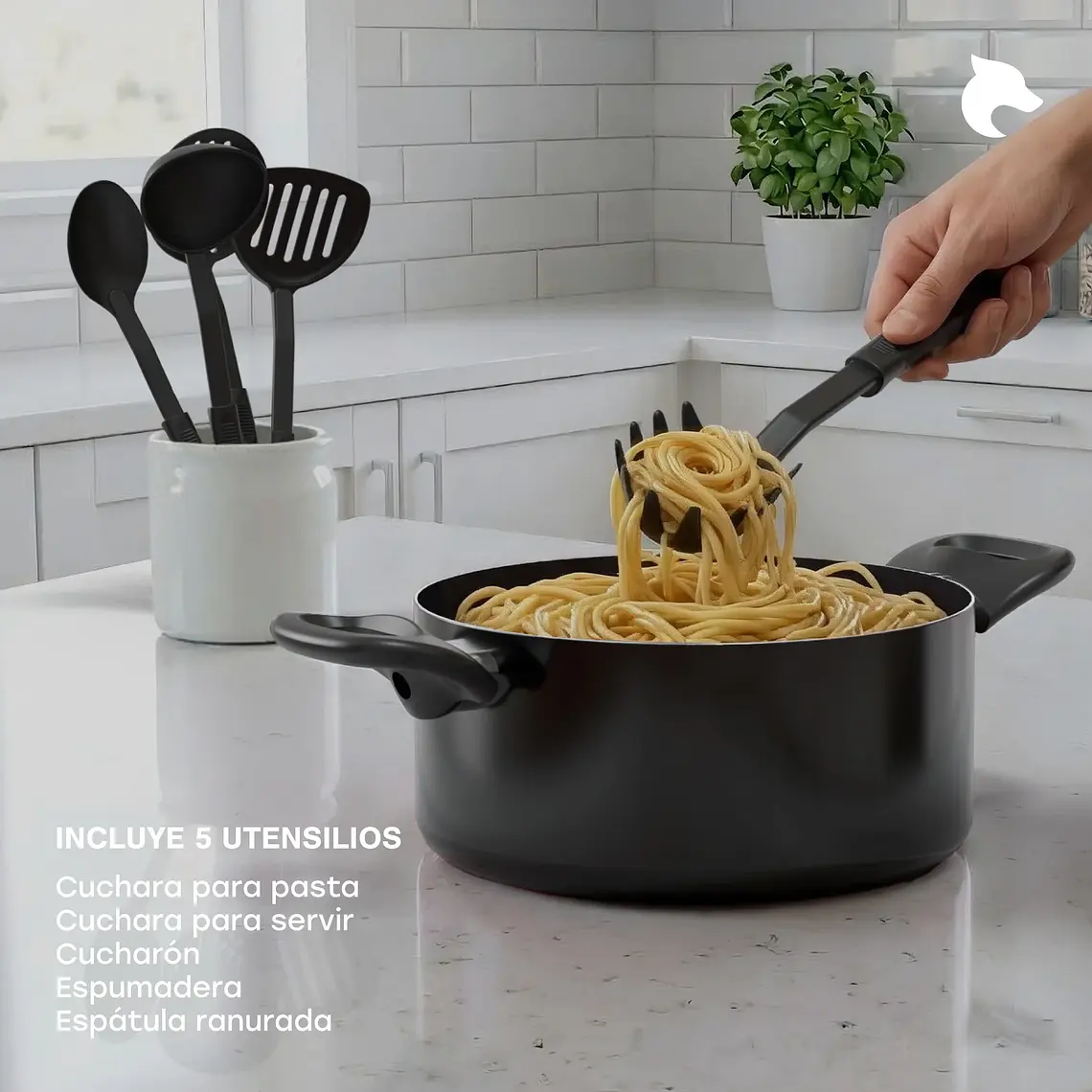 Batería de Cocina 15 Piezas Omni Black Aluminio Antiadherente 2