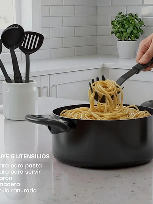 Batería de Cocina 15 Piezas Omni Black Aluminio Antiadherente