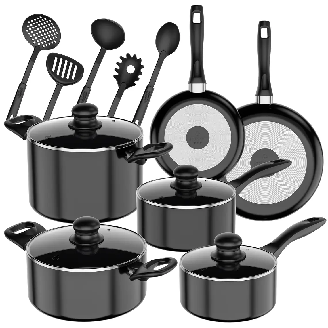 Batería de Cocina 15 Piezas Omni Black Aluminio Antiadherente 1