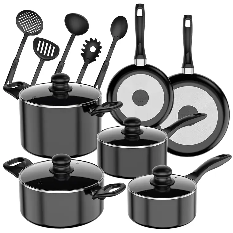 Batería de Cocina 15 Piezas Omni Black Aluminio Antiadherente 1