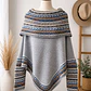 Poncho de Mujer Gris Claro Talla M - Miniatura 1