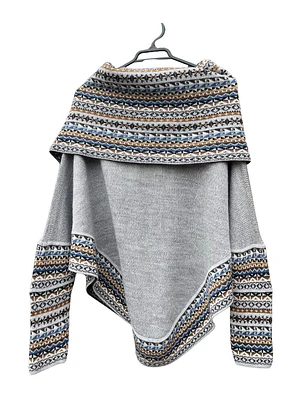 Poncho de Mujer Gris Claro Talla M