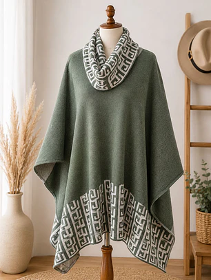 Poncho de Mujer Verde Oliva Talla M