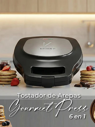 Máquina de Arepas y Panqueques Antiadherente - Gourmet Press 6 en 1