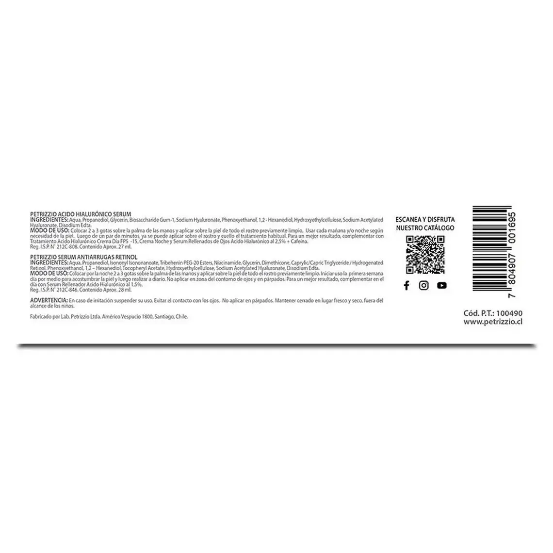 Estuche Serum Ácido Hialurónico al 1,5% + Serum Retinol al 0,2% Petrizzio  4