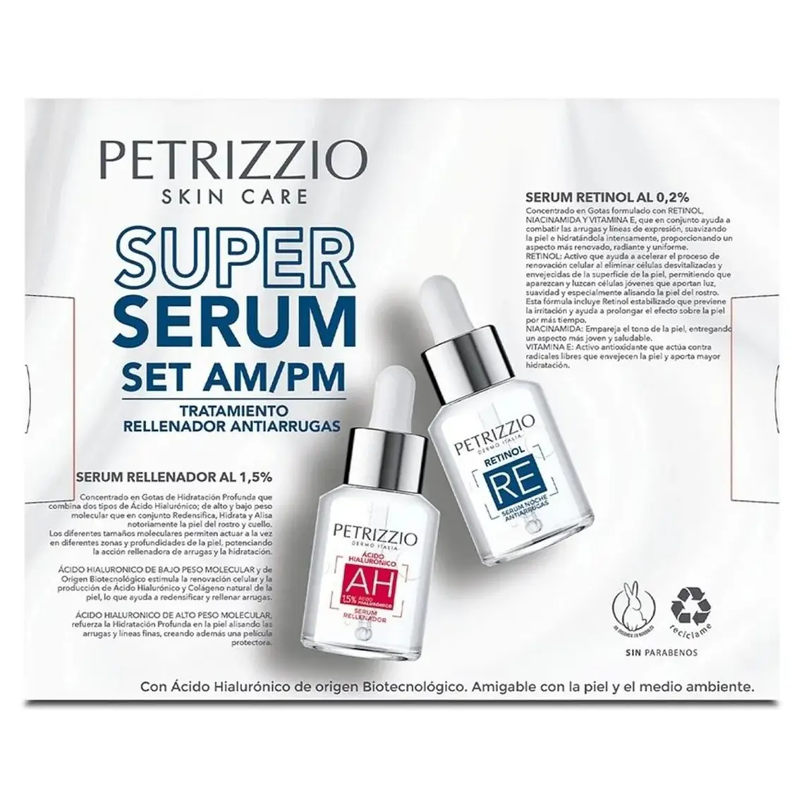 Estuche Serum Ácido Hialurónico al 1,5% + Serum Retinol al 0,2% Petrizzio  2