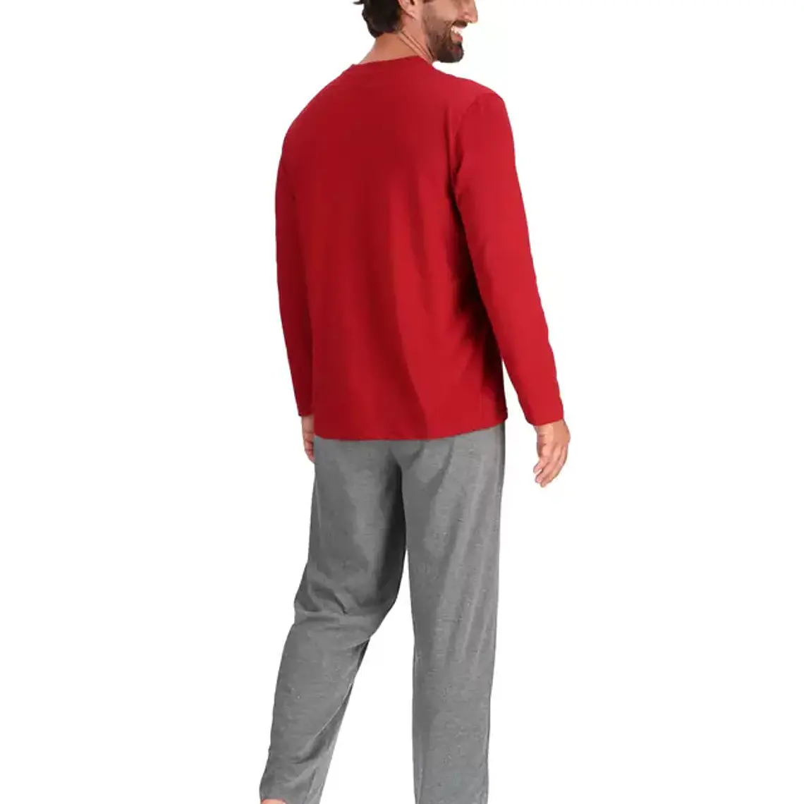 Pijama Largo Hombre Algodón Burdeo Talla L MOTA 3