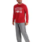 Pijama Largo Hombre Algodón Burdeo Talla L MOTA - Miniatura 2