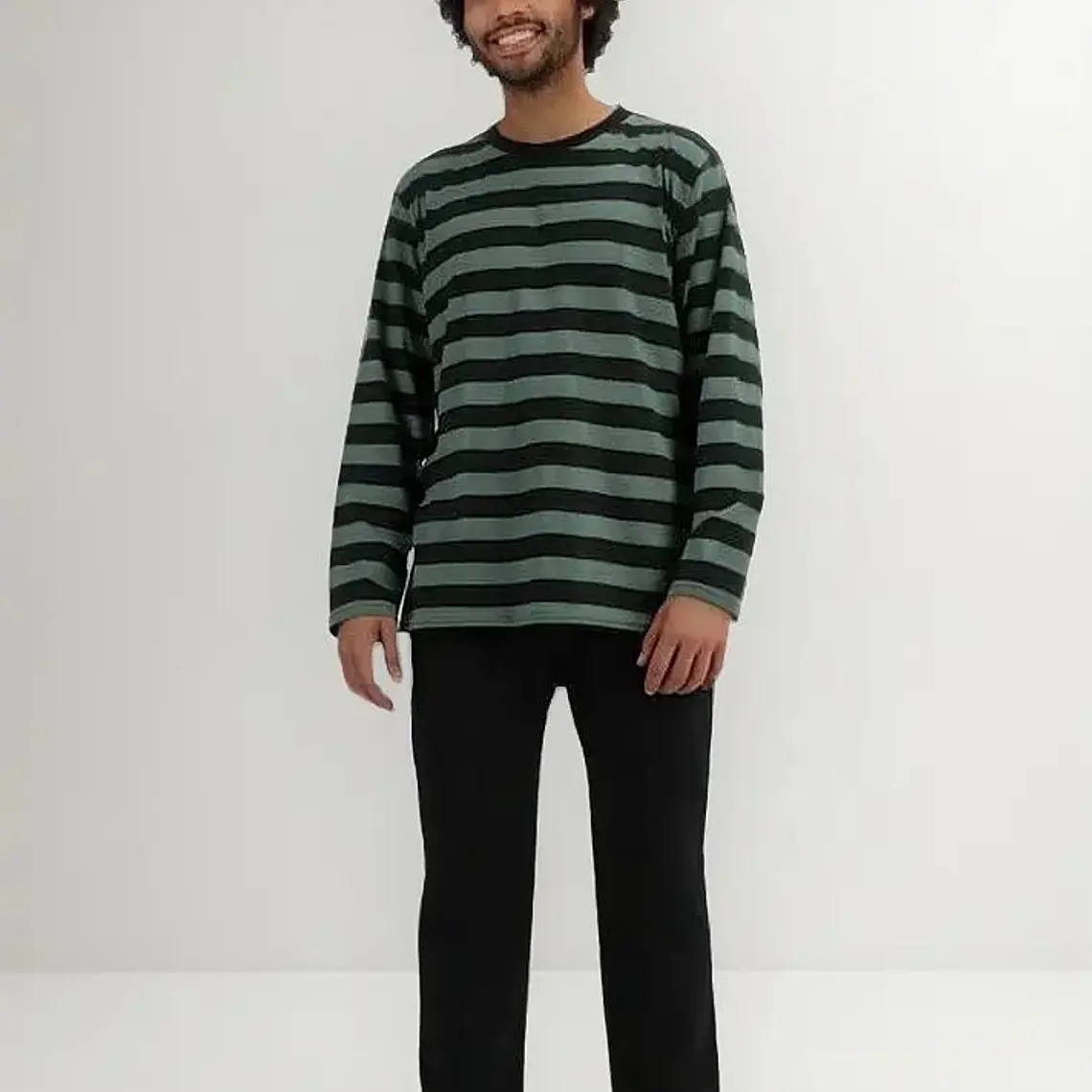 Pijama Largo Algodón Negro Talla M - L I Mota  1