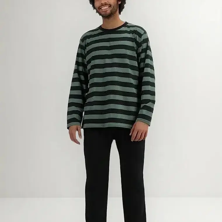Pijama Largo Algodón Negro Talla M - L I Mota  1