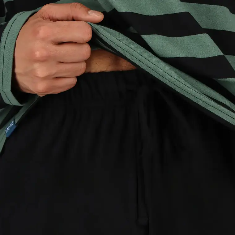 Pijama Largo Algodón Negro Talla M - L I Mota  3