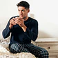 Pijama Largo Algodón Hombre Talla L I Mota  - Miniatura 1