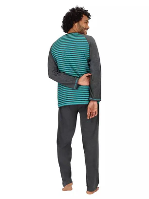 Pijama largo algodón Gris Marengo Talla L I Mota