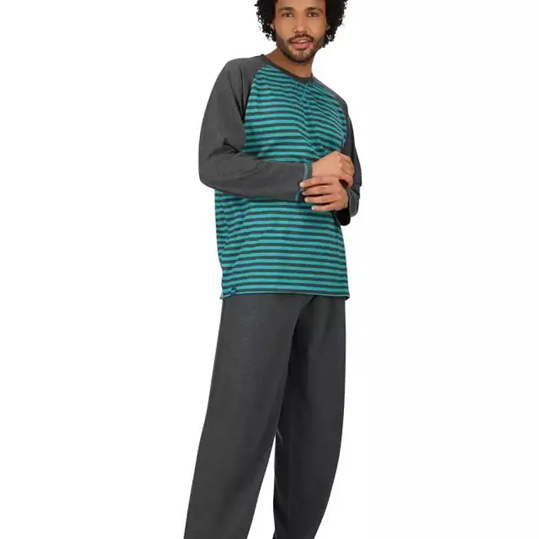 Pijama largo algodón Gris Marengo Talla L I Mota 3