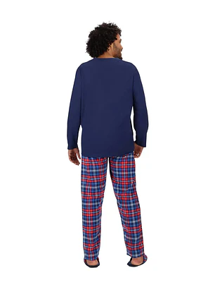 Pijama Algodón + Pantuflas Mota Talla L - XL