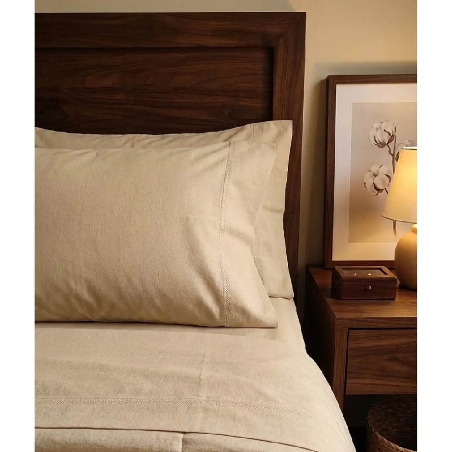 ¡Liquidación! Juego de sábanas color avena. Ancho 150 cm 1