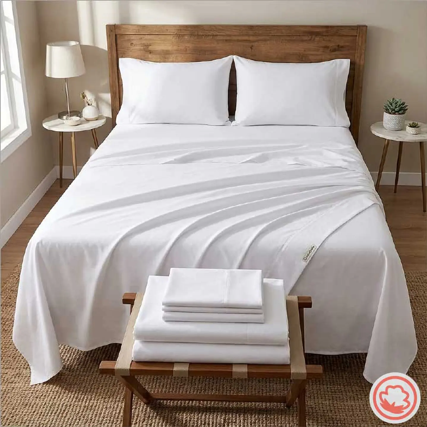 Juego de sábanas hoteleras en género de algodón 1