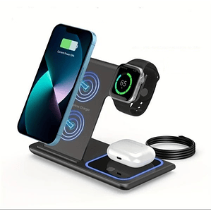 Cargador Inalambrico Estacion 3x1 Rapida Para iPhone