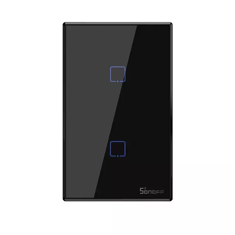 Interruptor De Pared Sonoff De 2 Canales Wifi+ RF Color Negro (Sonoff) 2