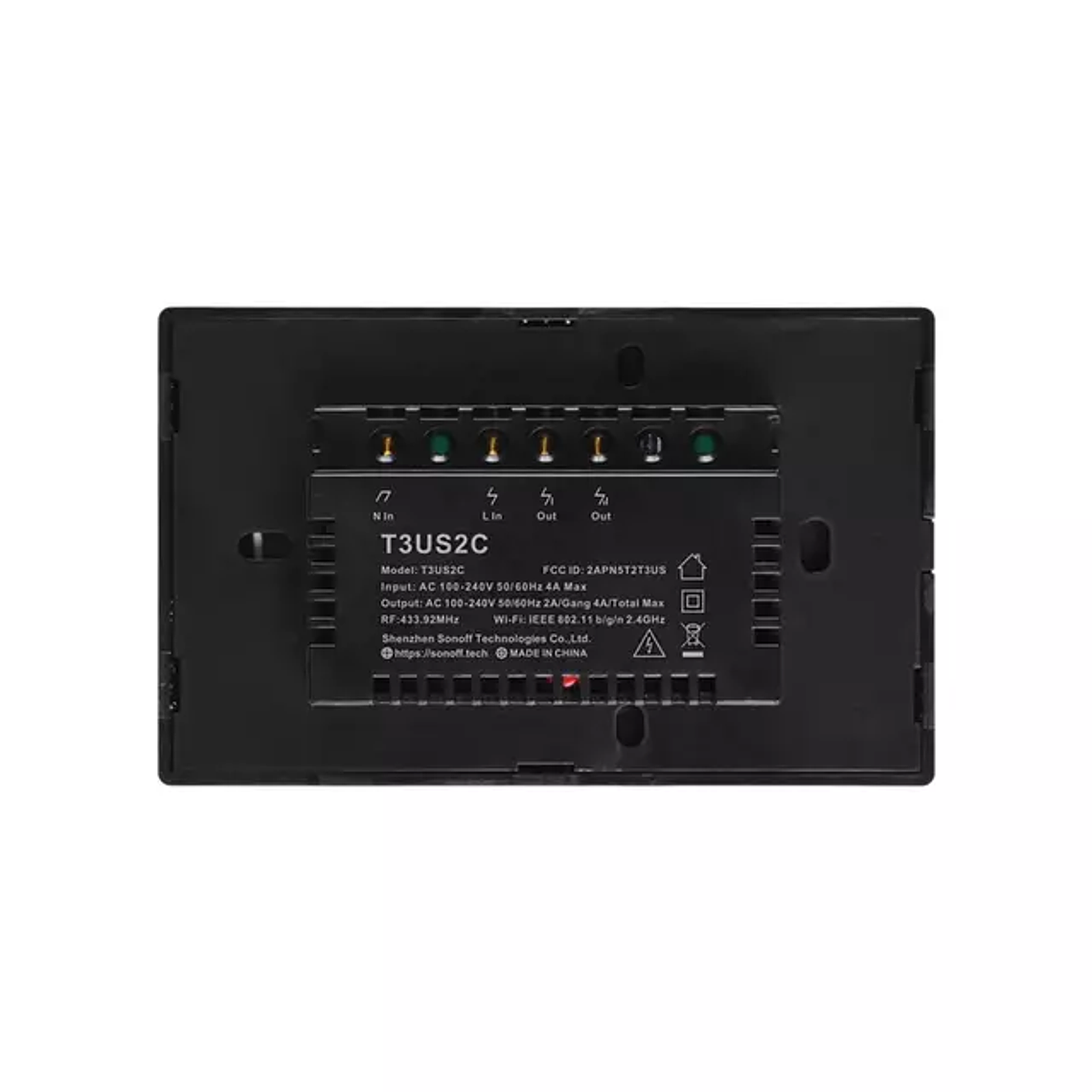 Interruptor De Pared Sonoff De 2 Canales Wifi+ RF Color Negro (Sonoff) 4