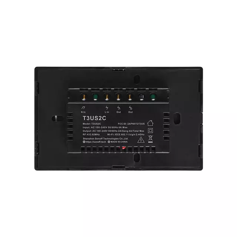 Interruptor De Pared Sonoff De 2 Canales Wifi+ RF Color Negro (Sonoff) 4
