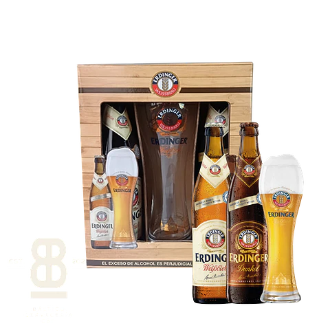 Duo Pack Erdinger Rubia-Dunkel 550ml + vaso
