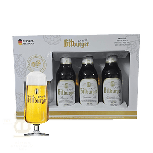 Tripack Bitburger 330ml + vaso